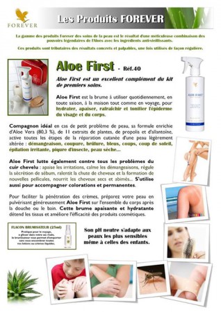 Aloe First est un excellent complément du kit de premiers soins.